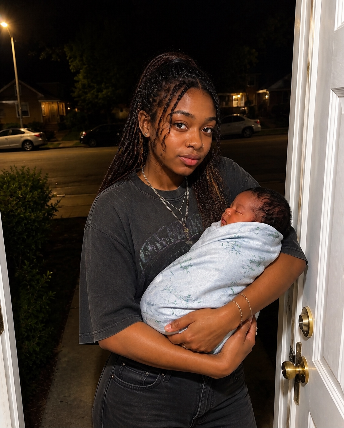 MY HUSBAND KICKED OUR DAUGHTER OUT WHILE I WAS ON A BUSINESS TRIP. ONE YEAR LATER, SHE SHOWED UP AT MY DOOR WITH A NEWBORN — AND HER FIRST WORDS FROZE ME SOLID.