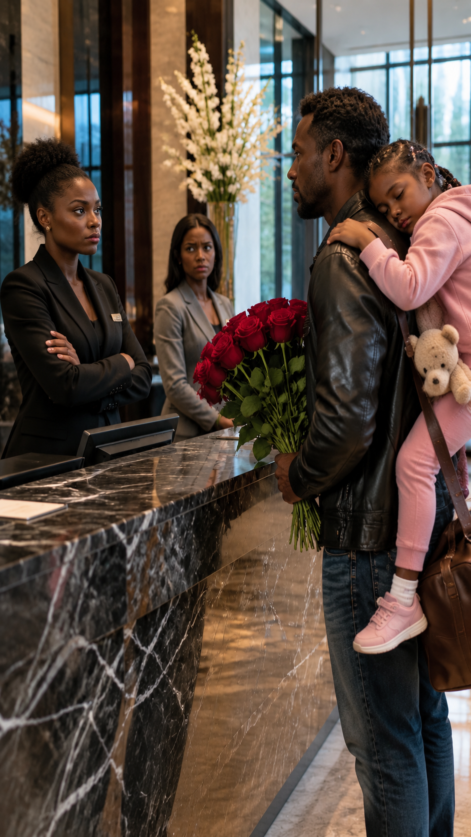 A WIDOWED FATHER CARRIED HIS SLEEPING DAUGHTER THROUGH THE DOORS OF THE VERY HOTEL HE OWNED — AND WAS TOLD TO TRY A MOTEL OFF THE HIGHWAY INSTEAD. BY THE TIME THE STAFF LEARNED WHO HE WAS, THE DAMAGE WAS ALREADY DONE.