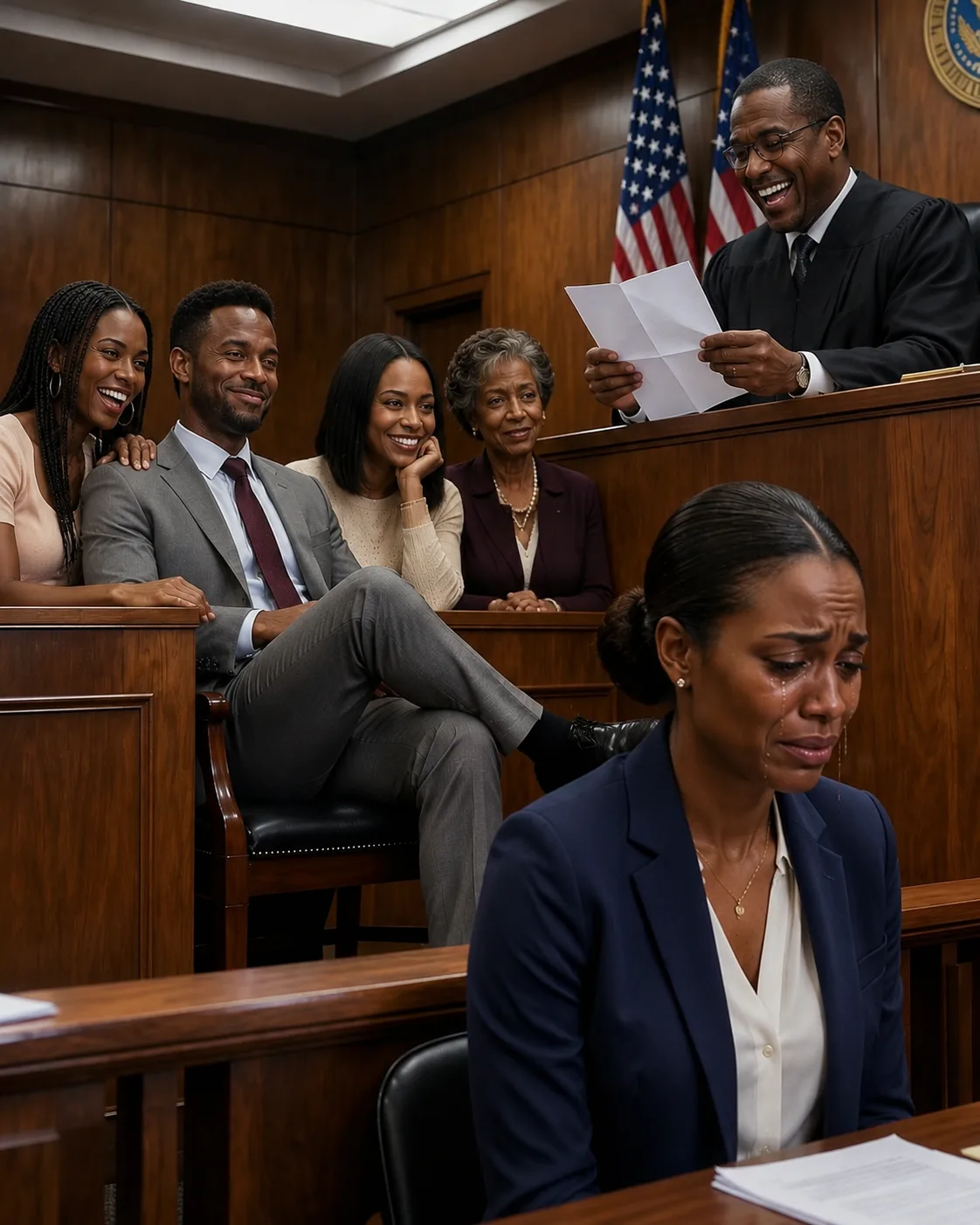 MY HUSBAND SAT BACK WITH HIS LEGS CROSSED AND SAID SMUGLY, "YOU WILL NEVER TOUCH MY MO.NEY AGAIN." HIS MISTRESS ADDED, "THAT'S RIGHT, HONEY." HIS MOTHER GRINNED, "SHE DOESN'T DESERVE A SINGLE PE.NNY." THEN THE JUDGE OPENED MY LETTER, READ THE FIRST LINES, AND BURST OUT LAUGHING. "OH. THIS IS INTERESTING." THEIR CONFIDENCE EVAPORATED INSTANTLY.
