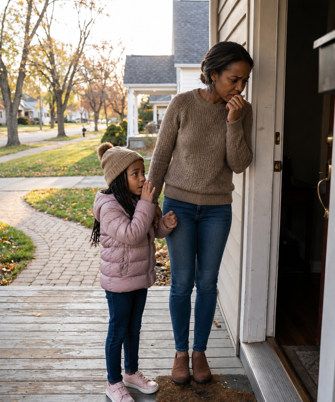I HADN'T SEEN MY HUSBAND FOR THREE WEEKS. HE SAID HIS MOTHER WAS TOO SICK TO WALK, TOO SICK TO COOK, TOO SICK EVEN TO REMEMBER HER OWN MEDICINE. SO I PACKED HIS FAVORITE MUFFINS, BROUGHT OUR SEVEN-YEAR-OLD DAUGHTER, AND DROVE FORTY MINUTES TO SURPRISE HIM. THE FRONT DOOR WAS ALREADY OPEN. MY DAUGHTER PEEKED INSIDE FIRST, THEN PULLED MY SLEEVE AND WHISPERED, "MOM… LOOK. BUT BE QUIET."