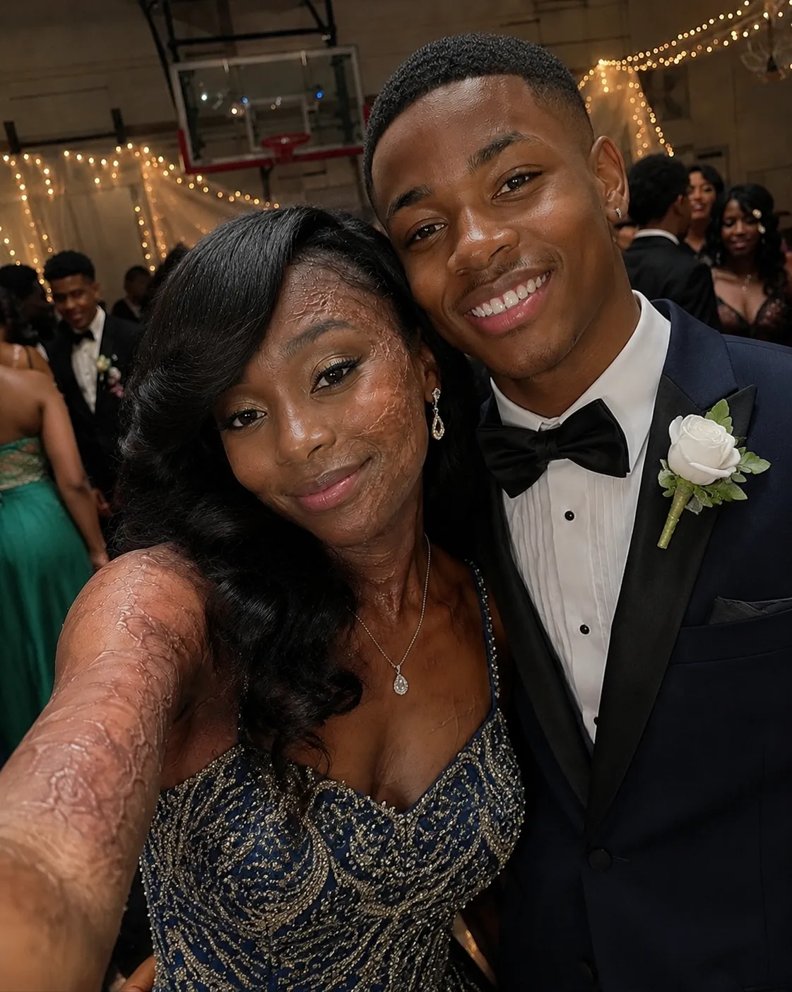 MY SCARRED HANDS MADE EVERYONE AT PROM LOOK AWAY — UNTIL THE QUARTERBACK ASKED ME TO DANCE ANYWAY. THE NEXT MORNING, HIS FATHER SHOWED UP AT MY DOOR WITH TWO DETECTIVES.