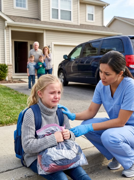 At 12:43 a.m., my sobbing daughter called me from the curb outside our own home. “Grandpa threw my things out so my cousin could have my room,” she whispered. “And Dad just stood there.” I left my ER shift on the spot and raced home, only to find my father-in-law smirking in the hallway. “We make the decisions in this house,” he said. They thought they had cornered us. But when I slammed the deed onto the table—the one proving I was the sole owner—their midnight eviction began.