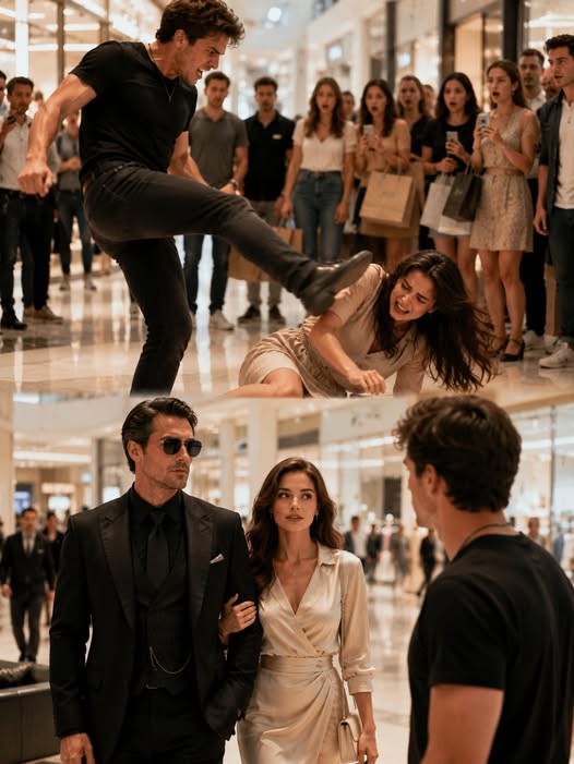 He thought his poor ex was still the same helpless woman he had abandoned, so when he saw her at the mall, he kicked her aside in front of everyone. She didn't fight back. She simply stepped away and whispered, “My husband will be here soon.” He laughed—until a convoy of black cars stopped outside the entrance. The Mafia Boss stepped out, walked straight toward her, and wrapped his coat around her shoulders. Then he looked at her ex and calmly asked one terrifying question: “You touched my wife?”