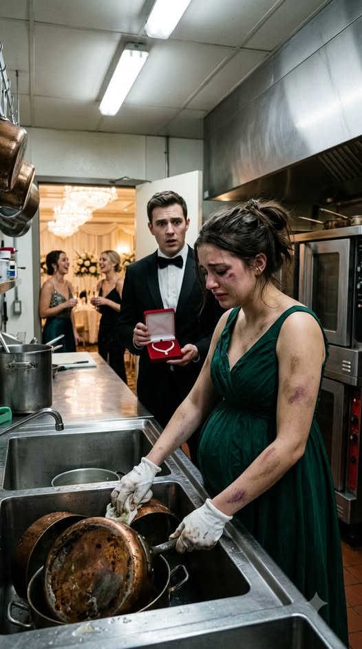 I came home from a business trip early, carrying a diamond necklace for my pregnant wife. I found my family hosting a luxury party in my mansion when she was in the kitchen, forced into a torn maid’s uniform. My mother deliberately poured wine on the floor. "Scrub it, you useless beggar," she laughed at her. My blood turned to ice. I didn't scream. I stepped out of the shadows, bringing their deepest nightmare...