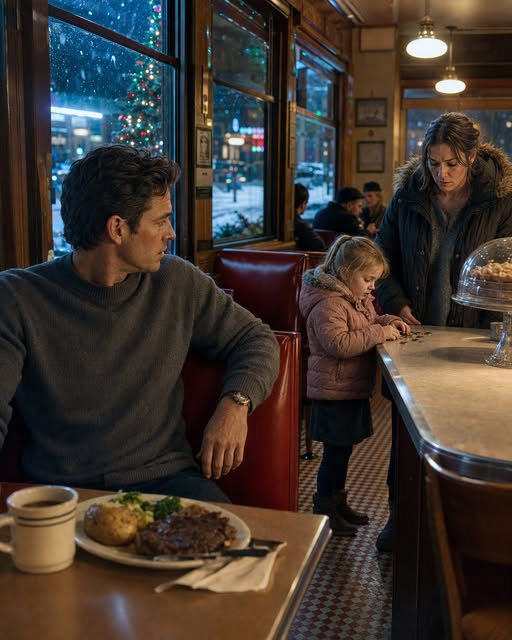 ALONE ON CHRISTMAS, A SINGLE BILLIONAIRE DAD SEES A POOR MOM COUNTING COINS — EVERYTHING SHIFTS