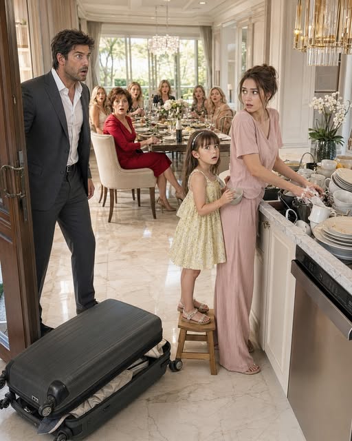 I Came Home Two Days Early and Found My Mother Throwing a Party With 20 Friends While My Wife Had Both Hands Bandaged and My 5-Year-Old Daughter Was Crying Over the Sink. “Serve My Guests First, Then You Can Eat,” My Mother Ordered. I Said Nothing—I Gave Everyone Five Minutes to Leave. Then a Pot of Boiling Water and a Hidden Recording Exposed What Had Really Been Happening in My Home.