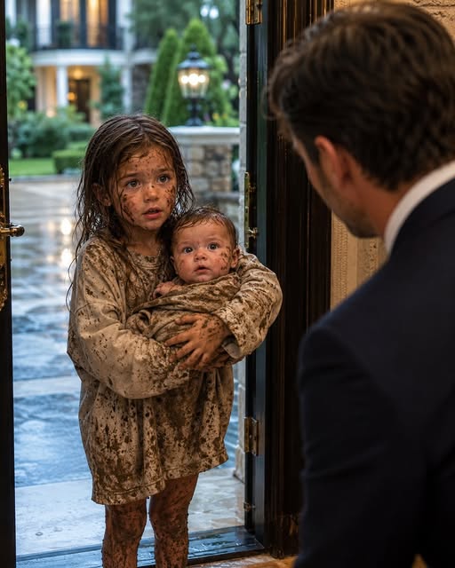 A seven-year-old girl knocked on a billionaire's front door carrying a newborn she had found inside a trash bag behind his estate.