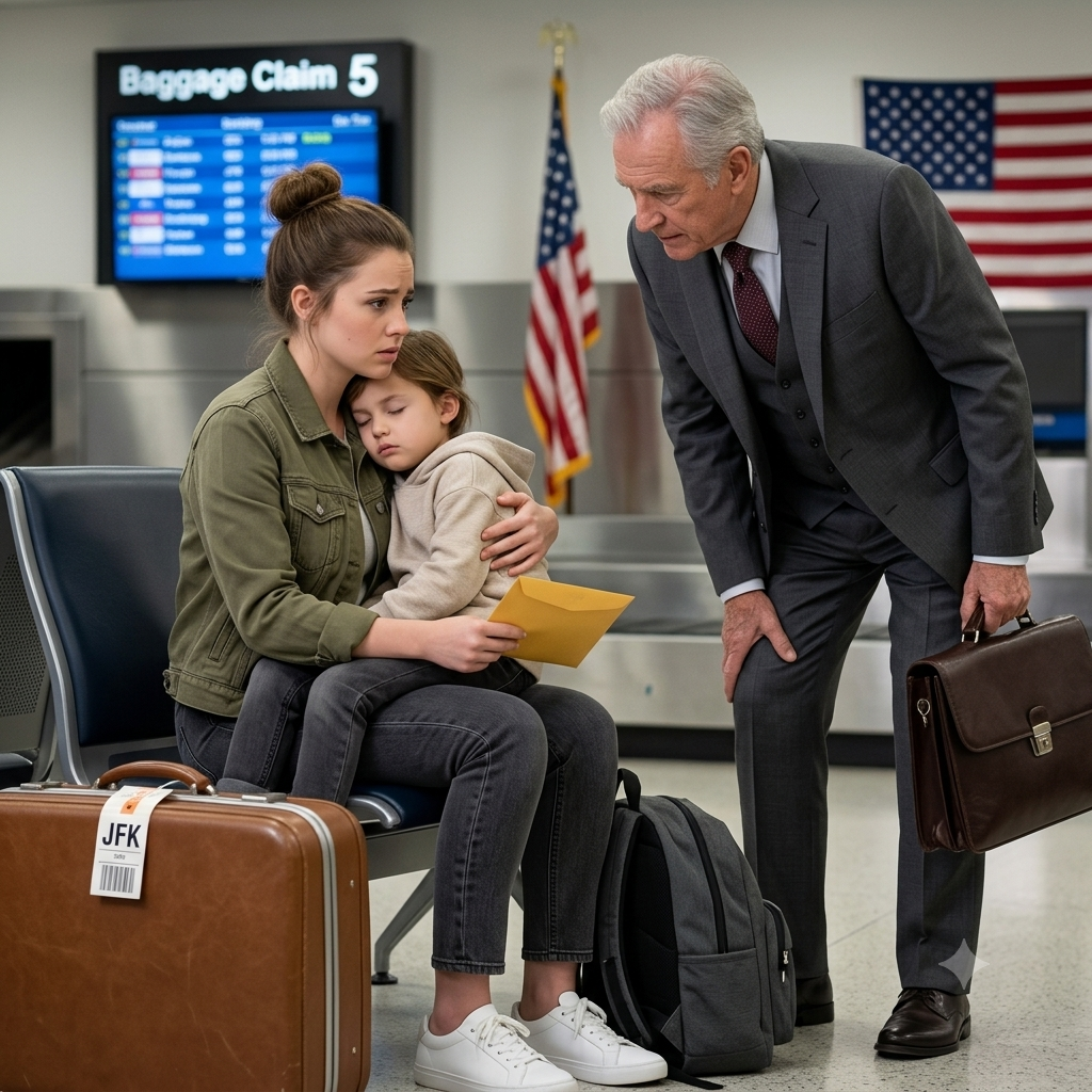 I found my widowed daughter-in-law at JFK with my grandson asleep in her arms