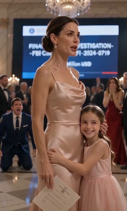 I took my daughter to surprise my husband at his company dinner, but his secretary blocked our way.