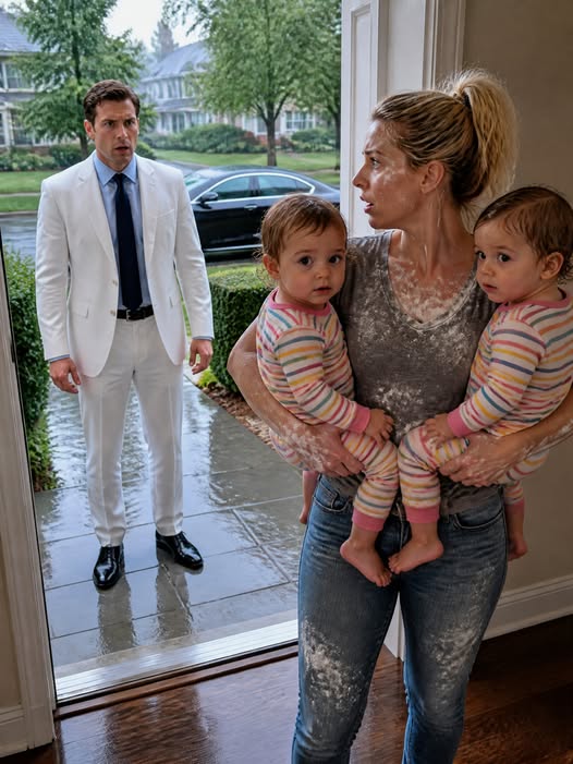 When the man I once loved finally found me, I was standing barefoot on the porch, covered in flour, holding the twins he never knew existed