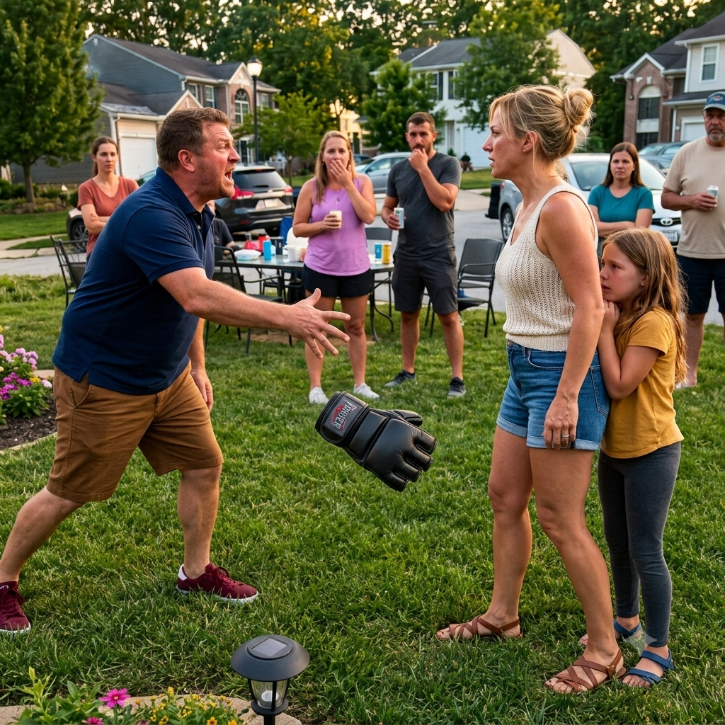 I’ll snap your arm!” my brother-in-law sneered, tossed MMA gloves at me, and threatened to send me to the hospital in front of my terrified little girl