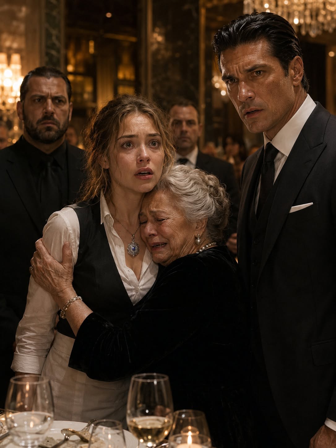 Mafia Boss’s Grandmother Sees a Waitress’s Necklace, Breaks Down in Tears, and Reveals a Family Secret Buried for Decades. The crystal glass shattered before anyone understood why.