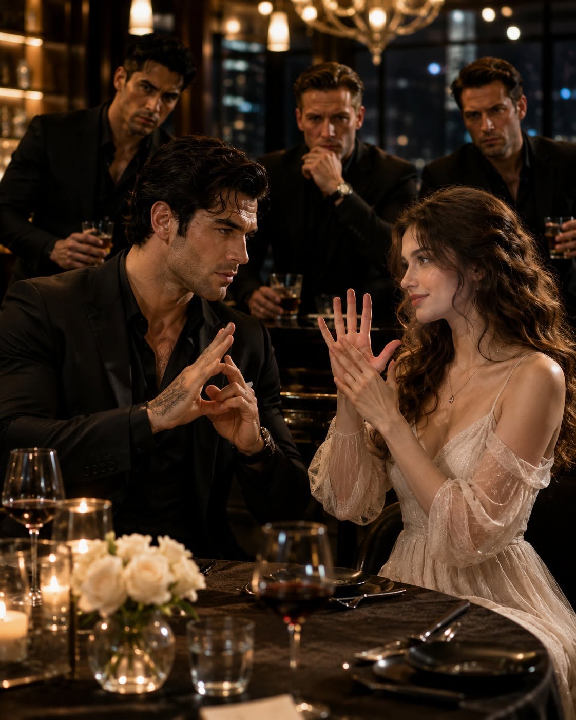 The entire restaurant fell silent the moment I walked in and saw the woman waiting by the window. Three men at the bar had arranged the date to humiliate us both, but the instant she raised her trembling hands, they realized they had made a mistake that would cost them far more than their laughter.