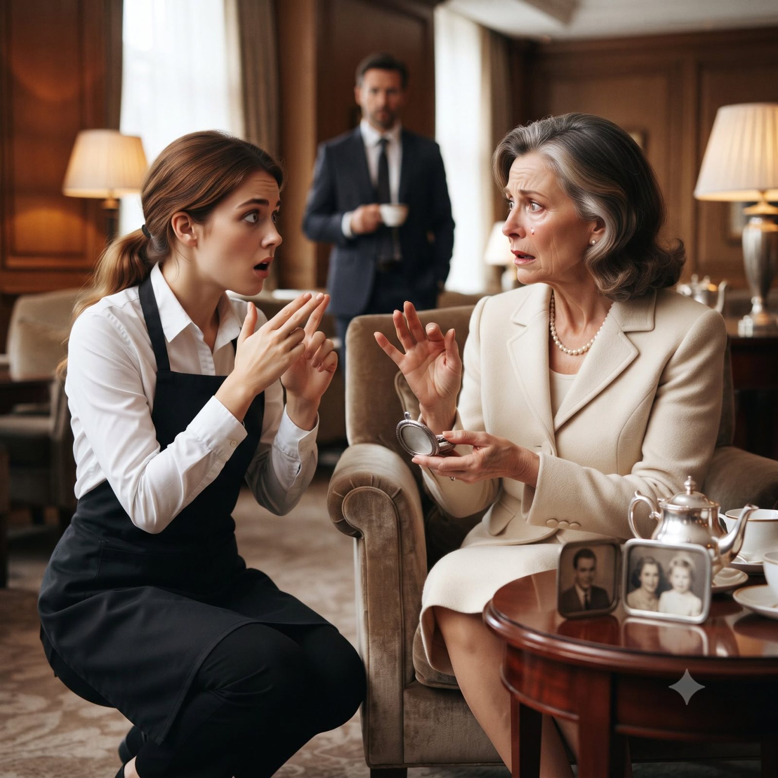 The Shy Waitress Greeted a Millionaire’s Deaf Mother in Sign Language—Then One Silent Sentence Exposed a Secret Buried for Twenty Years. The restaurant fell silent so suddenly that Emily Carter could hear the faint clink of ice settling inside a crystal glass three tables away.