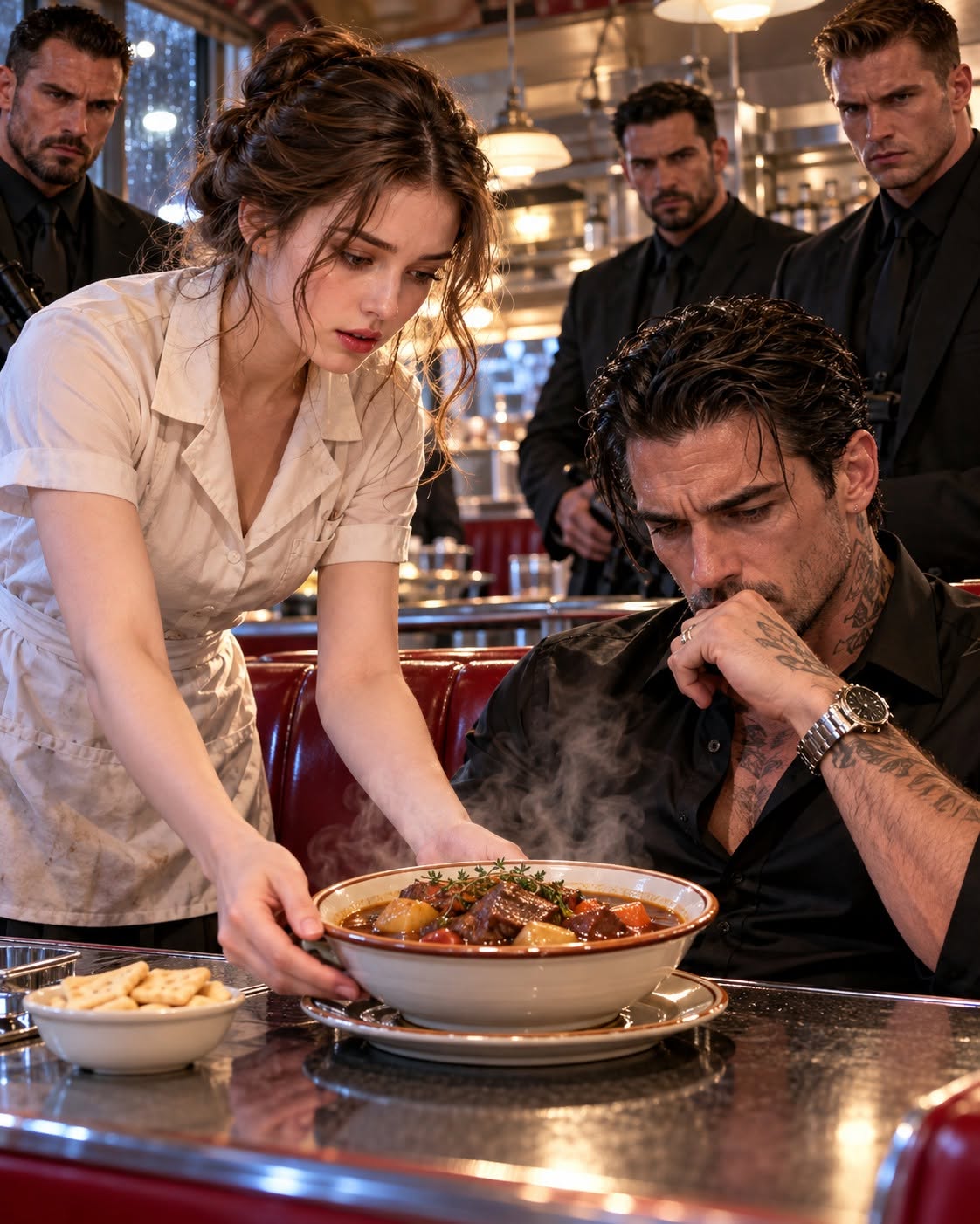 Everyone who tried to make Gabriel Hayes eat failed, until a quiet diner waitress placed a simple bowl of stew in front of him and brought back a memory he thought he had buried forever