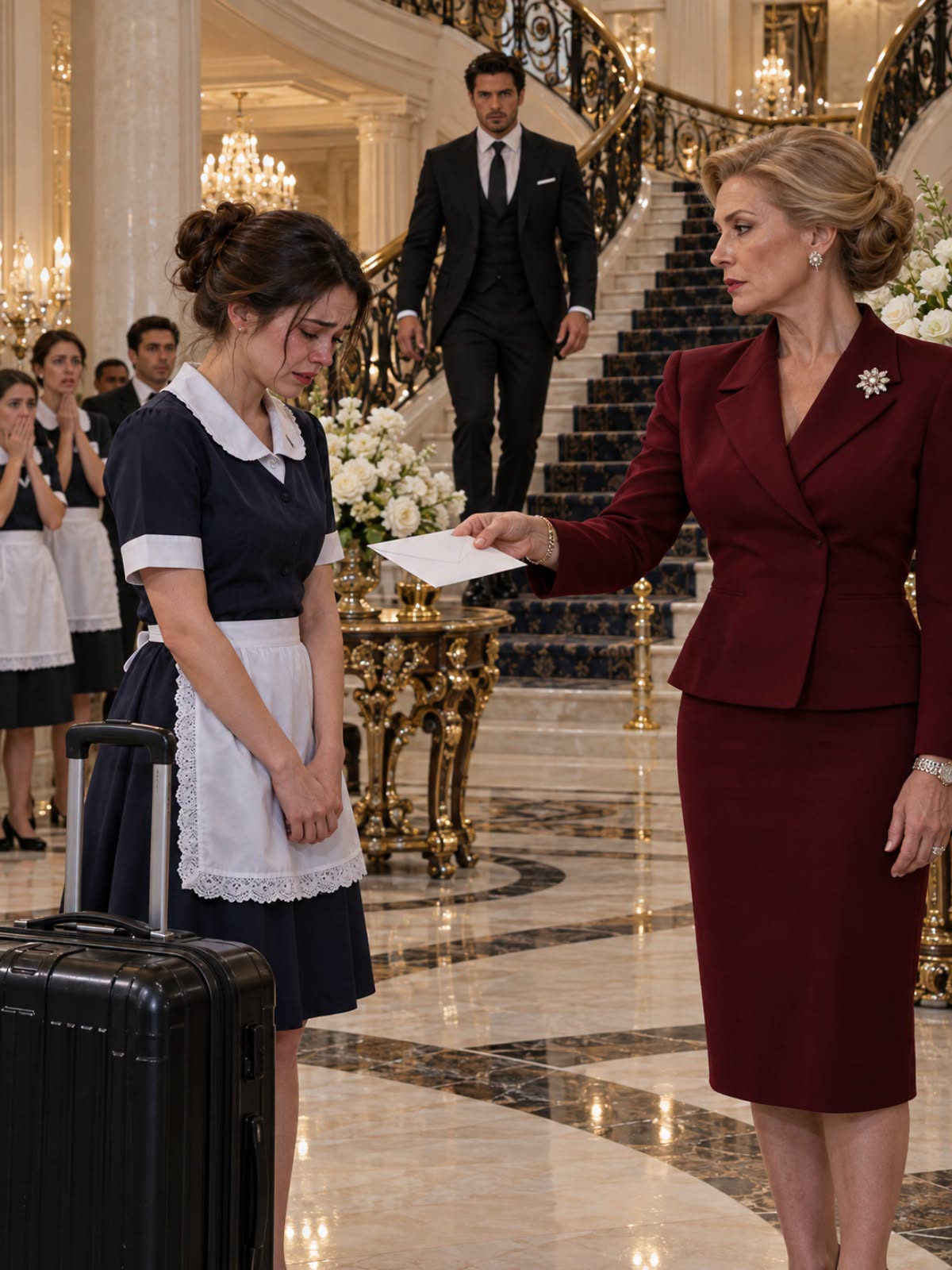The Maid Was Fired in Front of Everyone—Then the Mafia Boss Gave One Order That Changed Everything. The suitcase was already beside the front door when Alessia Romano realized they had decided to fire her before she even entered the room.