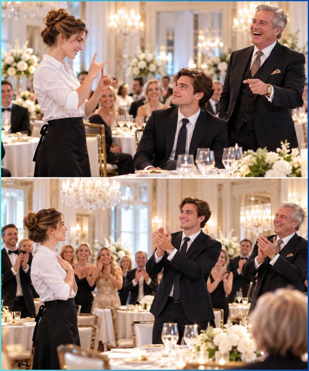 The millionaire laughed that he’d marry the waitress to his deaf son if she could sign, then his son stood up and applauded her. “If you can actually talk to my son with those little hand signals, maybe I should marry you to him.”