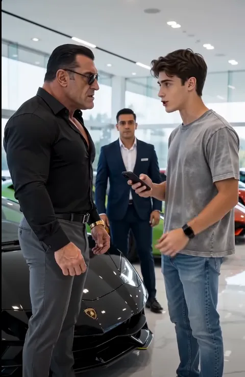 —¡Quita tus manos de mi Lamborghini! ¡Si rayas la pintura, tú me la vas a pagar! —gritó el hombre de camisa negra mientras me apartaba de un manotazo del cofre del automóvil. - Demo