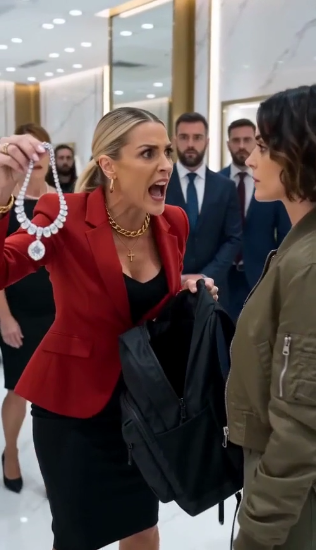 La femme accusée d'avoir volé un collier de diamants… jusqu'à ce que la vérité éclate.