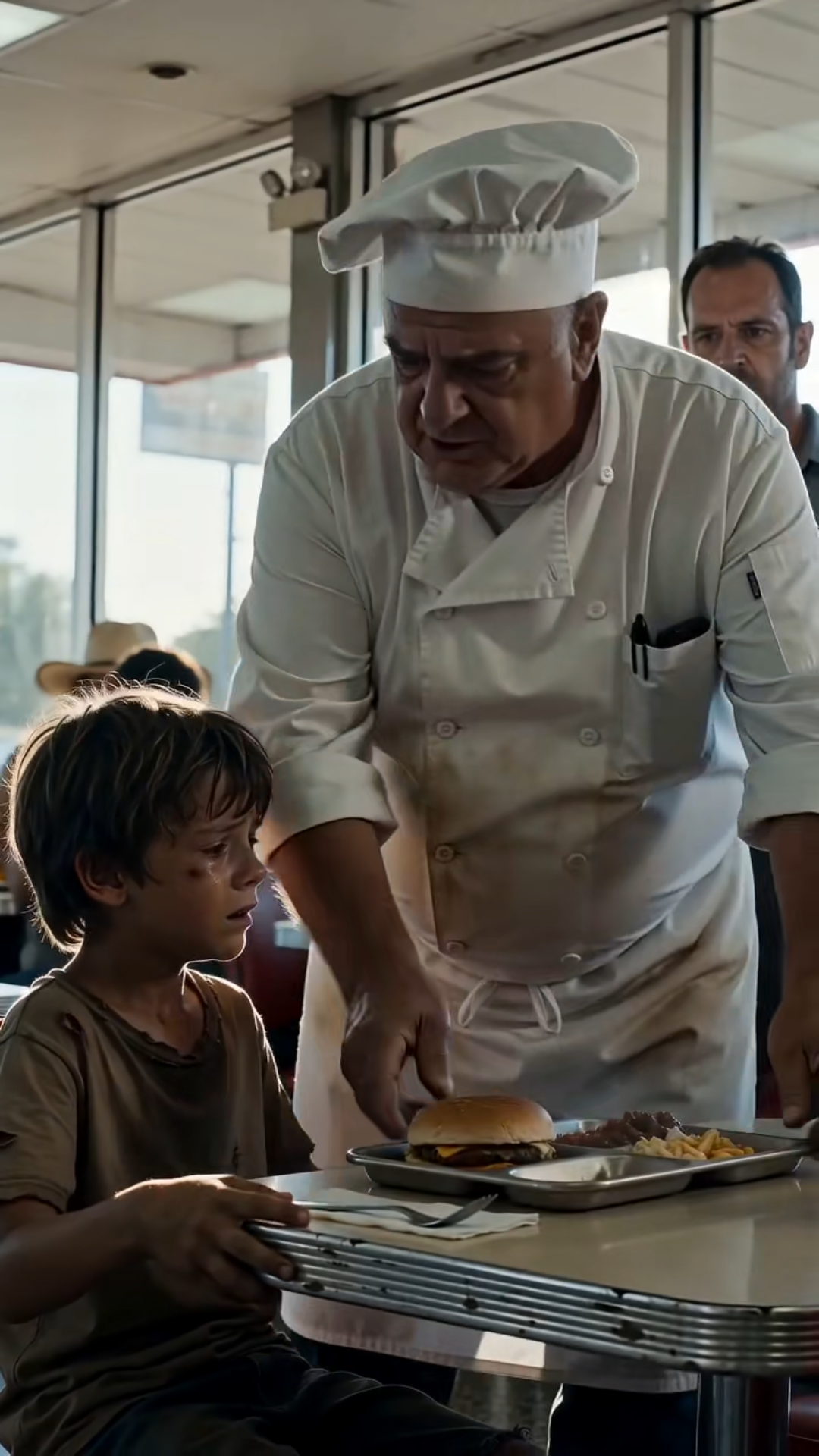 El niño lloraba en silencio mientras todos lo ignoraban… hasta que el chef vio una vieja moneda sobre la mesa y rompió a llorar