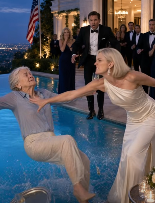 A luxurious Beverly Hills mansion glowed beneath the evening lights. An elegant pool party was in full swing.
