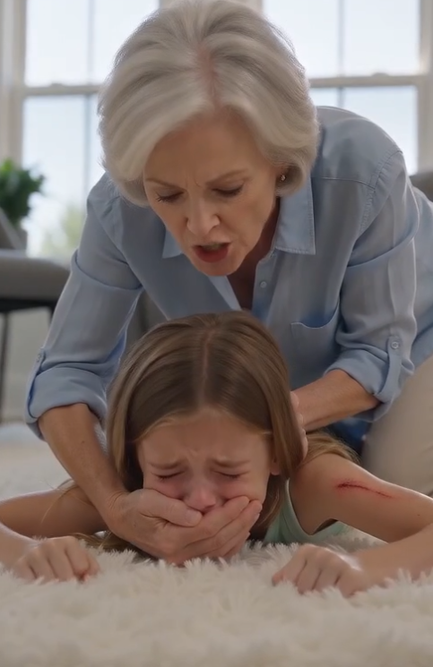 When I burst through the door, my mother had my six-year-old daughter pinned to the rug, one hand clamped over her mouth.