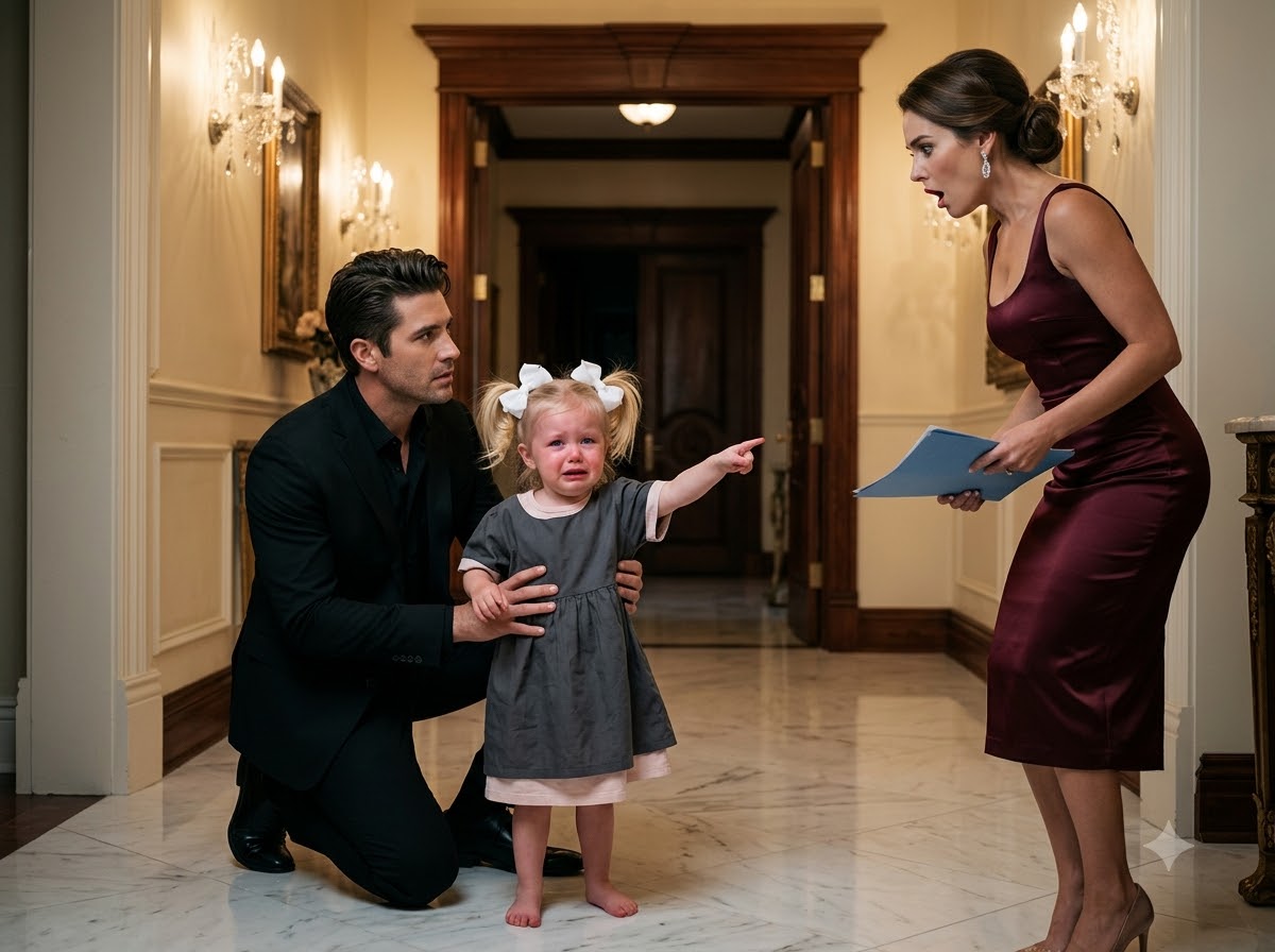 The Little Girl Cleaning the Mansion Floor