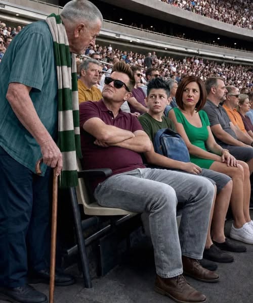 He Stole My 92-Year-Old Grandfather’s Dream Seat—Then His Own Son Stood Up and Silenced the Entire Stadium