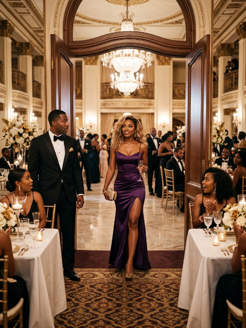 “My husband bu:rned my only decent dress so I couldn’t attend his promotion party. He called me an “embarrassment.” But when the grand ballroom doors opened, I appeared in a way he never expected—and that night destroyed his world completely.