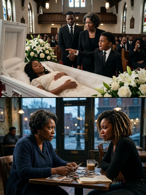 My son-in-law swore my daughter d!ed after falling down the stairs. But at her funeral, my grandson shattered the silence when he whispered, “Grandma… Mommy’s tummy is getting bigger.” When I looked closer at her body, I found proof of a betrayal no mother could forgive.