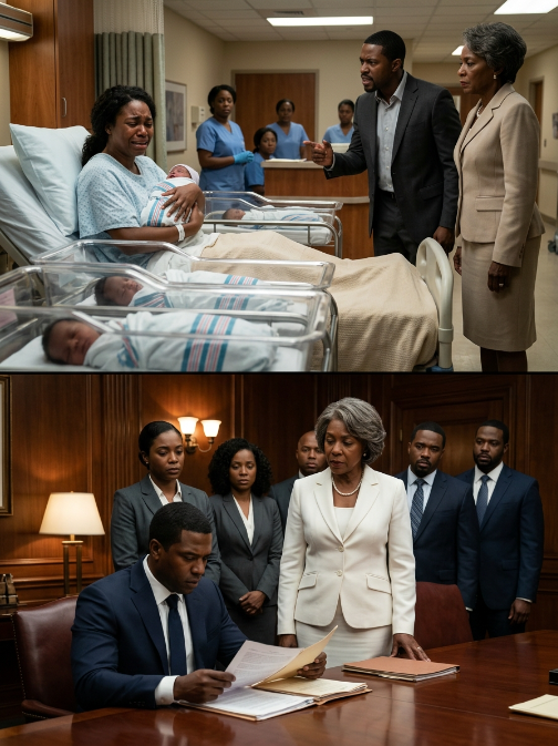 All five babies in the bassinets were Black. My husband took one look and shouted, “They’re not my children!” Then he walked out of the hospital and never came back. I held five newborns alone as nurses whispered and doors closed behind him. Thirty years later, he stood before us again— and the truth waiting for him shattered everything he thought he knew.