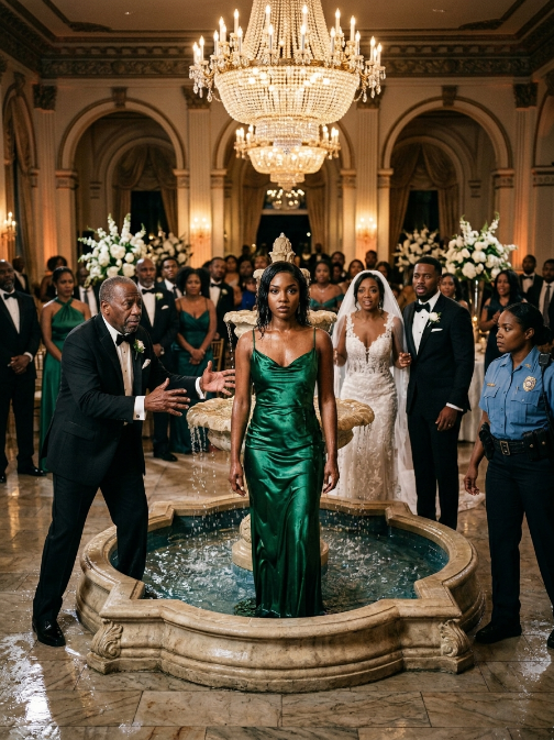 My father shoved me into the fountain at my perfect sister’s wedding and laughed while the guests clapped along. What he didn’t know was that my husband had already walked into the hotel—with a security team behind him.