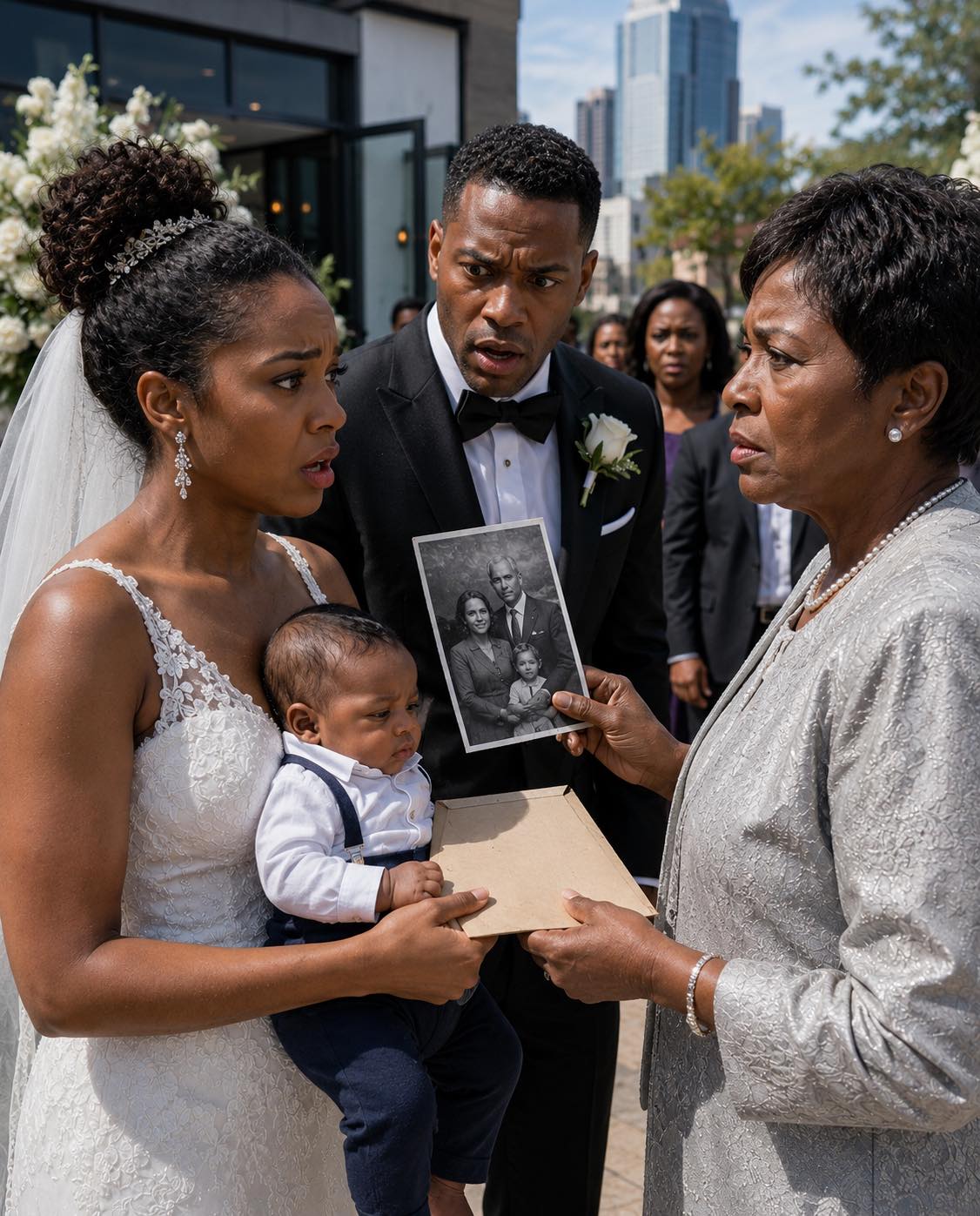 She arrived at the wedding with her baby and an envelope that ruined the whole family