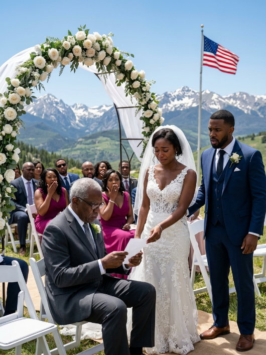 During my daughter’s wedding, she slipped a note from her bouquet into my palm that said only, “Dad, help me,” and before the groom could finish his vows, I stood up in front of two hundred guests, stopped the ceremony cold, and watched his face drain white as the sheriff I’d invited as a “family friend” rose from the crowd.