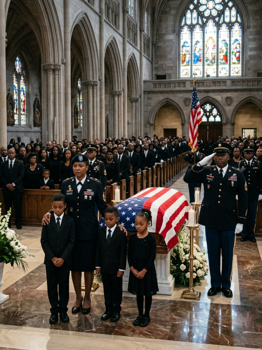 They draped the flag over my ex-husband’s casket, honoring him as a fallen hero. His pregnant mistress sat in the front row, weeping loudly as his parents stroked her hair—they had completely abandoned me and our triplets years ago.