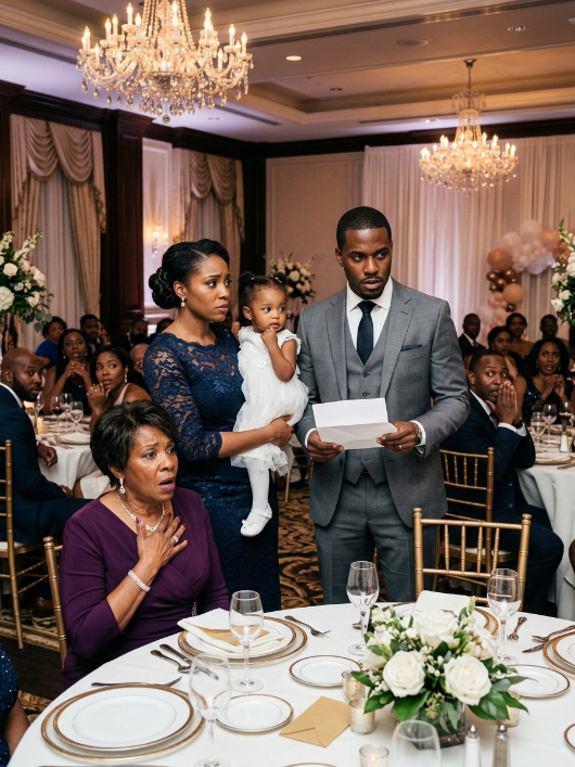 On my daughter’s first birthday, my mother-in-law raised her glass in front of the whole family and asked who the real father was because the baby had blue eyes… everyone expected to see me cry, until I took two envelopes out of my bag and laid out the truth she had planned to hide.