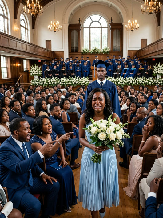They sent me to the back of my son’s graduation as if I weren’t his mother, while my ex sat silently in the front row… until he took the microphone and said: “If she’s in the back, I won’t get my diploma either.”