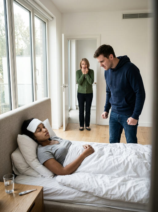 When my husband slapped me for not cooking because I had a 40°C fever, I signed the divorce papers. My mother-in-law yelled, “Who do you think you’re scaring? If you leave this house, you’ll end up begging on the streets!” but I responded with a single sentence that left her speechless…