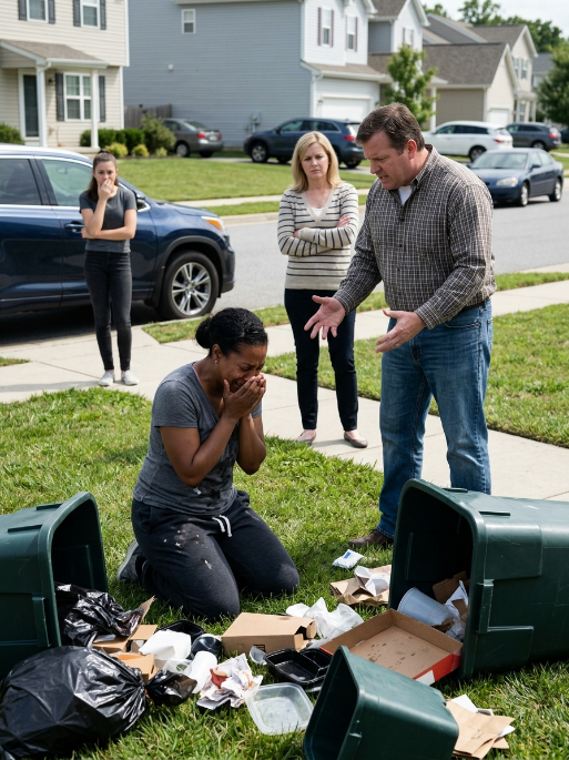 He dragged me across the driveway by my hair because I blocked my sister’s car, then kicked me into the trash can and laughed, “Useless things belong in the dump!” My mother stood there like I was nothing and said, “She has no future anyway.” In that moment, bruised, filthy, and shaking, I finally understood something terrifying: they thought they had broken me. They had no idea what I was about to do next.