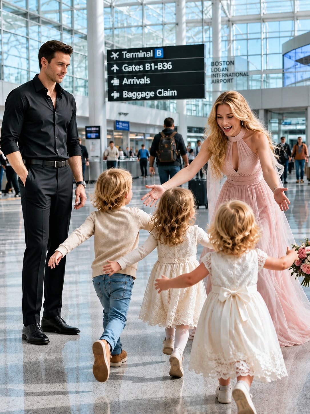 He Told Me to Raise the Baby Alone. Eighteen Months Later, He Saw Three Toddlers at Boston Logan Airport and Finally Understood What He Had Walked Away