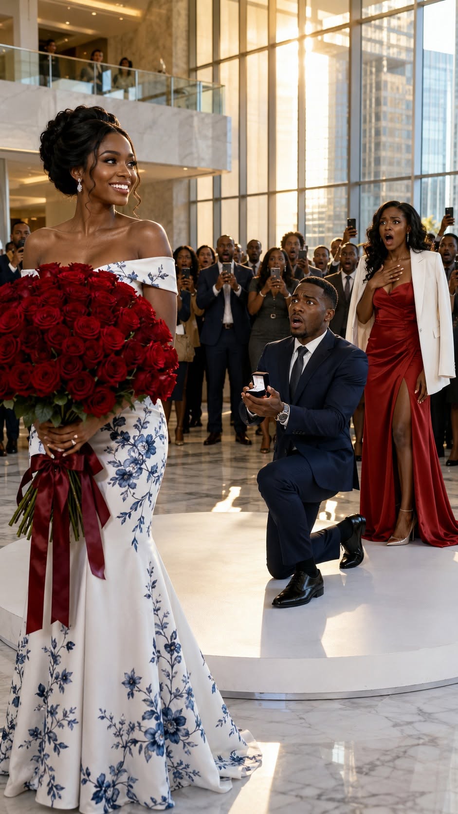 I brought flowers and Paris flight tickets to the office to surprise my husband for Valentine’s Day. But the whole company was celebrating his engagement to the female CEO. My husband kissed her, then held up a diamond ring as the crowd cheered. I turned around and walked away. I instantly canceled the trip. Froze all joint accounts. And withdrew my 83% share from the company—worth 558 million. Thirty minutes later, my phone showed 152 missed calls. Then my doorbell rang.