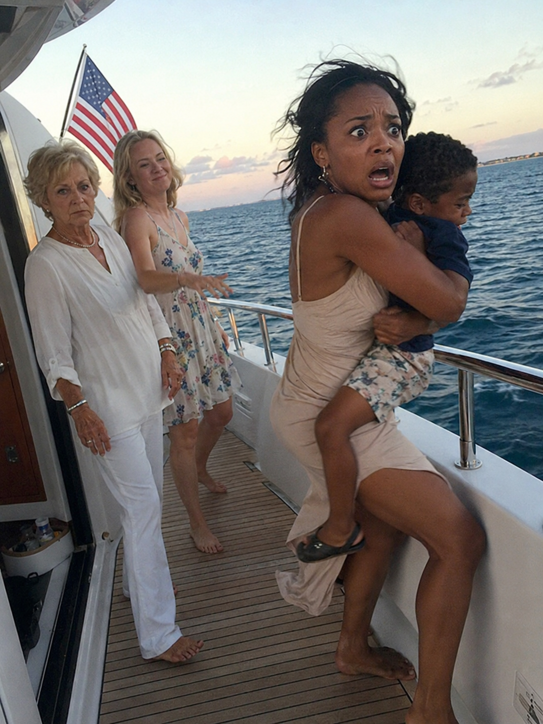 On my parents’ private cruise boat, my 5-year-old son and I were suddenly pushed from behind. I turned around, and my mother quietly said, “You’ll be erased… like you never existed.” My sister whispered with a smirk, “Goodbye, useless ones!” Holding my son tightly, I fell into the sea. Hours later, when they returned home, their screams echoed through the house.