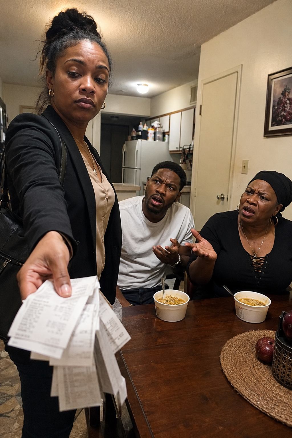 When my salary was raised to 12,000 dollars, my husband decided to hand every penny he earned to his mother. Then he brought her into our home demanding a special dinner. I served them two cups of instant noodles and said, “If you don’t contribute, you don’t get to make demands.”