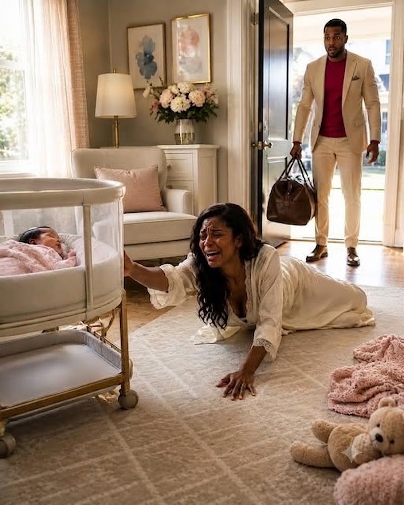 I collapsed in my newborn son’s nursery after a serious medical emergency while my husband was away celebrating his birthday at a luxury mountain resort. Three days later, he came home smiling, carrying a gift he had bought for himself—only to find the nursery silent, the bassinet empty, and signs that something had gone terribly wrong.743