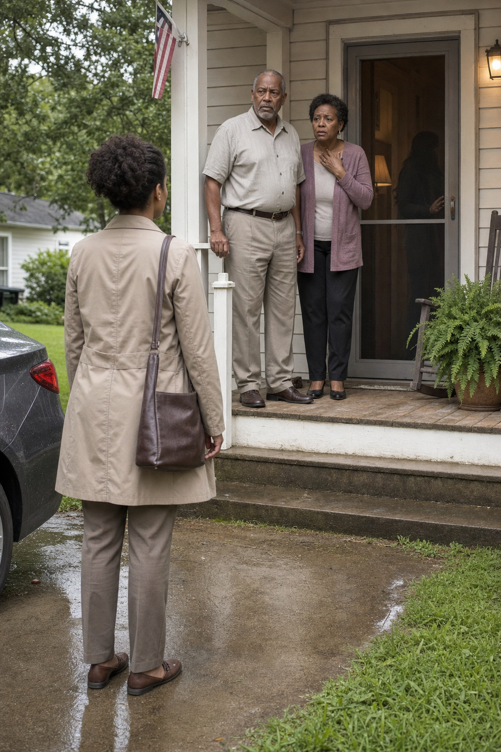 When my parents found my pregnancy test, my mother threw my backpack onto the rain-soaked lawn, and my father said I was dead to them. Twenty years later, I returned to that same Alabama driveway—not for forgiveness, but to finally face them. Then a teenage girl opened the screen door with my eyes, my nose, and the exact expression I used to see in the mirror… and I suddenly understood that my parents had not erased me as completely as they claimed.