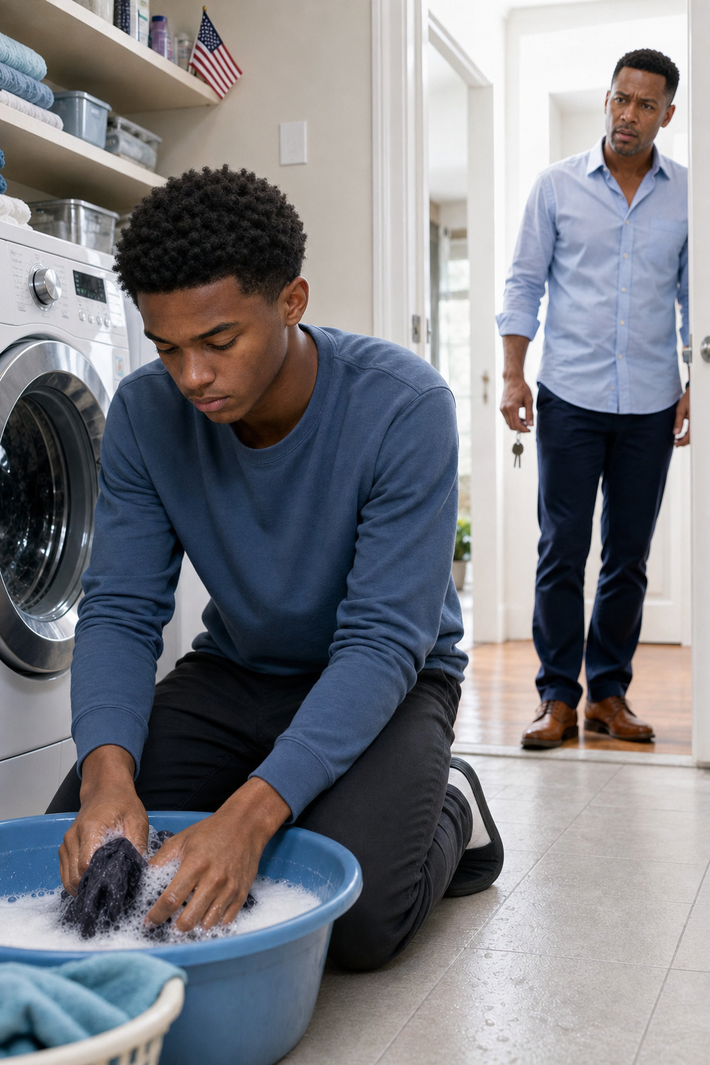I Came Home from a Business Trip Late at Night and Found My Son Washing Clothes by Hand in Complete Darkness. “They Went on Vacation,” He Whispered. I Asked Him to Roll Up His Sleeve, and When I Saw the B:ruis:es, I Didn’t Yell.