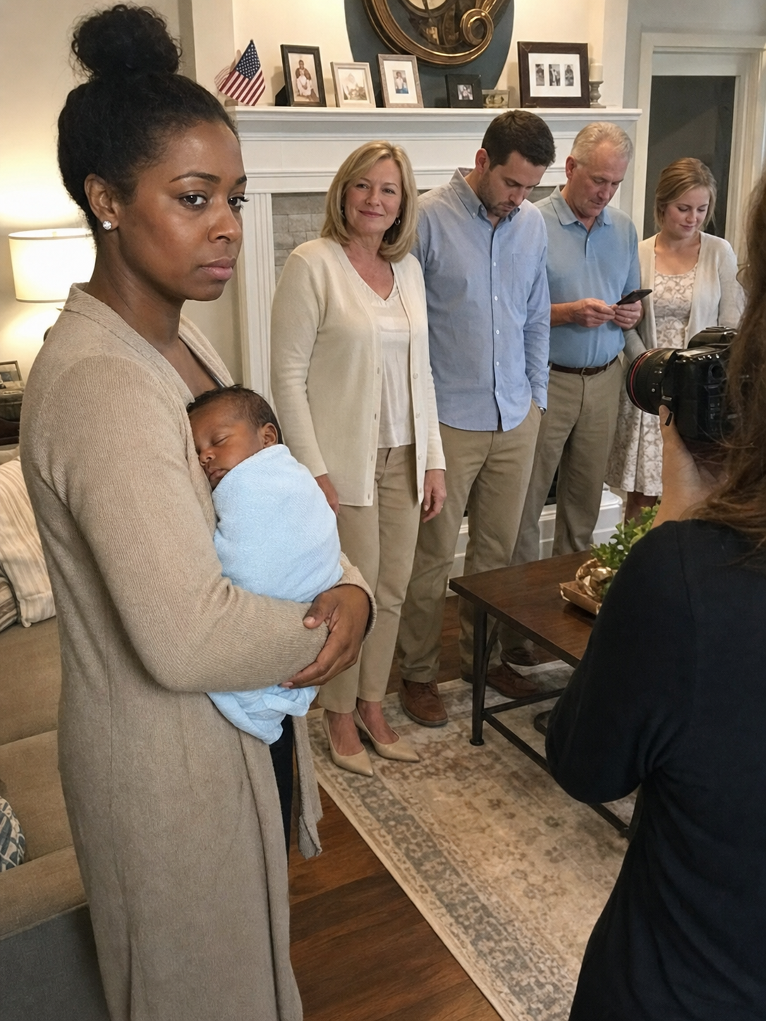 “Twelve days after giving birth, I stood in my living room holding my newborn when my mother-in-law told me I had no place in the family photo. My husband looked away. I didn’t cry or argue, I simply reminded her whose house she was standing in…
