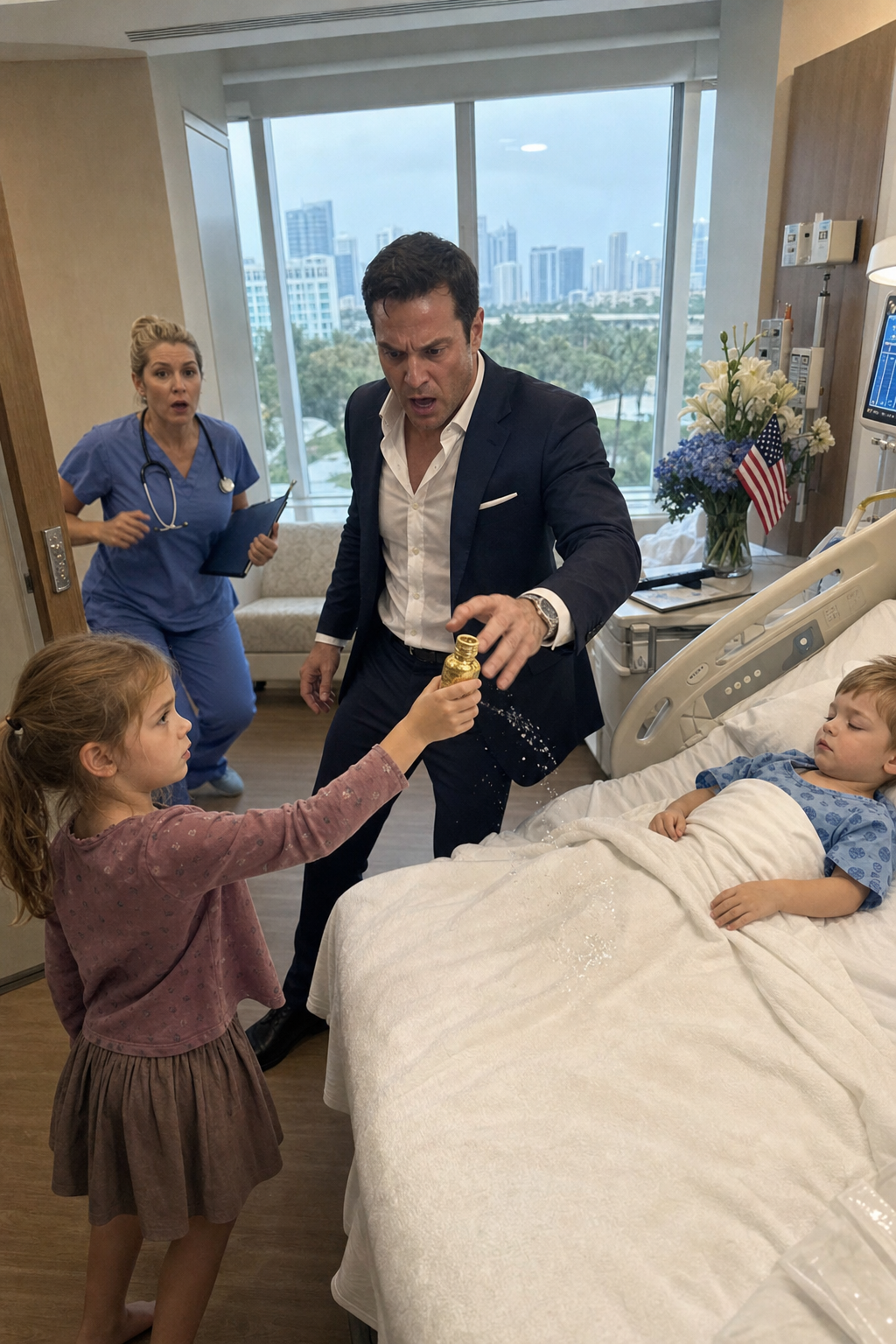 Doctors Gave the Billionaire’s Son Five Days to Live… Then a Poor Little Girl Poured Holy Water on Him and the Heart Monitor Went Wild