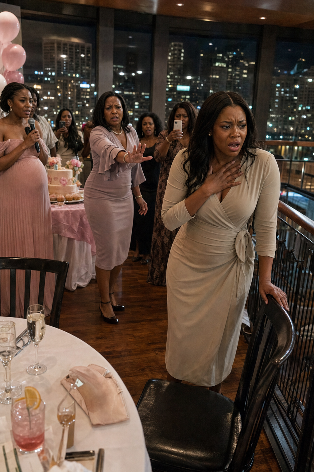 At my sister’s baby shower, she laughed and announced my miscarriage into the microphone. When I stood up to stop it, my own mother told me to “stop overreacting”… and seconds later, I was falling from the second floor. I woke up to a scene that exposed the truth about my family.