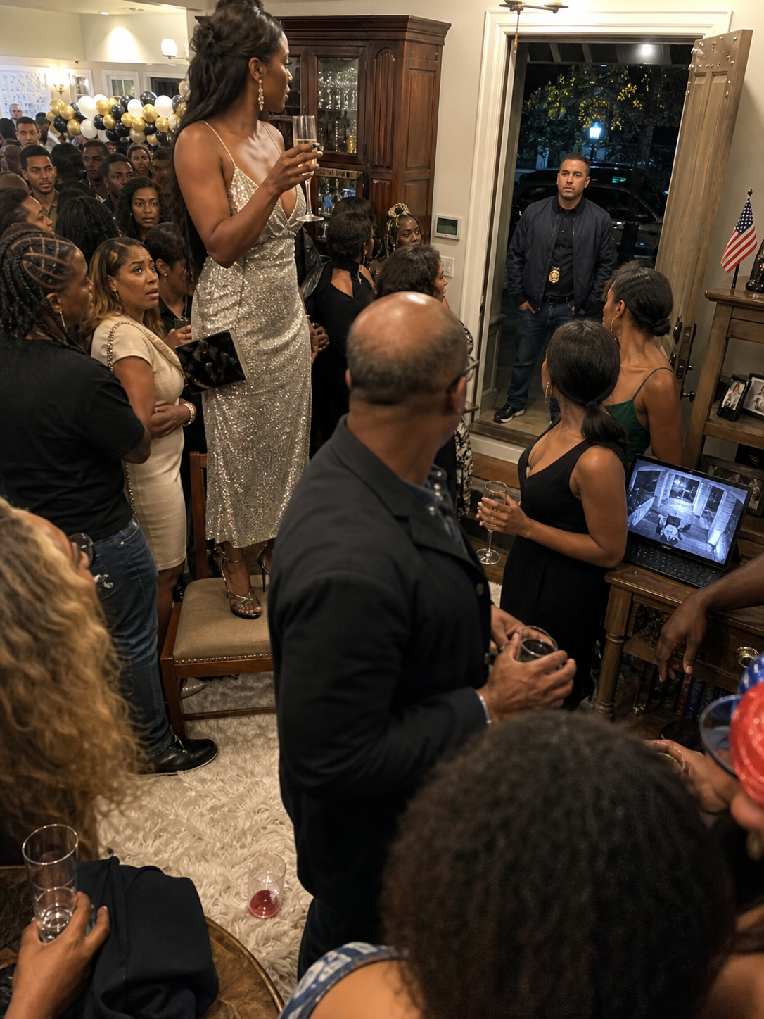 While I was away, my sister chose to turn my house into the setting for her major career celebration—nearly a hundred people pouring in without a single word of permission. When I told her to end it immediately, she laughed and said, “This night isn’t about you — I’m not stopping for anyone.” That was the moment I made one quiet call. Minutes later, I stopped arguing and simply watched….
